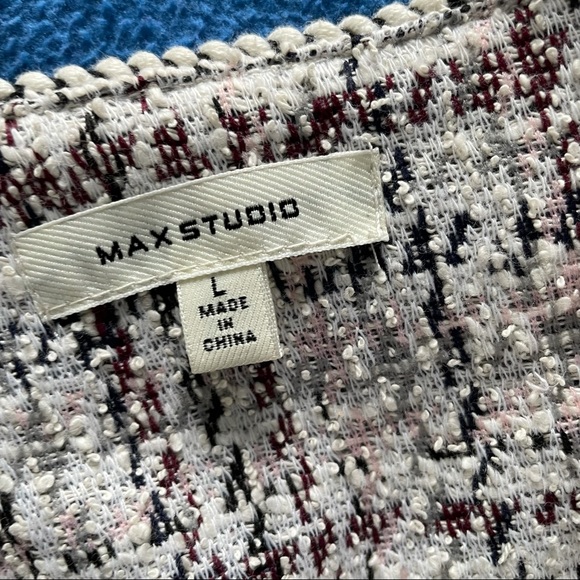 Max Studio Blazer Suit Skirt Set Plaid Career Office Business Professional Tweed - Picture 6 of 16